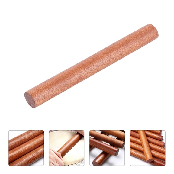 YUYUETIME 1Pcs Chocolate Cylindrical Wooden Roller for Dough Rolling 15.72x1.26x1.26 In