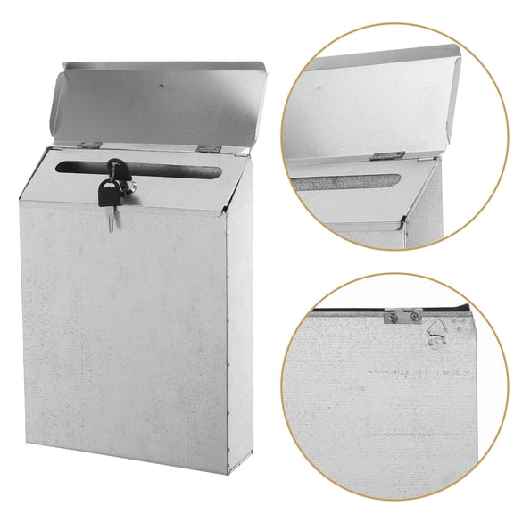 YUYUETIME Plated Silver Outdoor Locking Mailbox Wall Mounted Vintage Style Mailbox for Suggestions and Keys