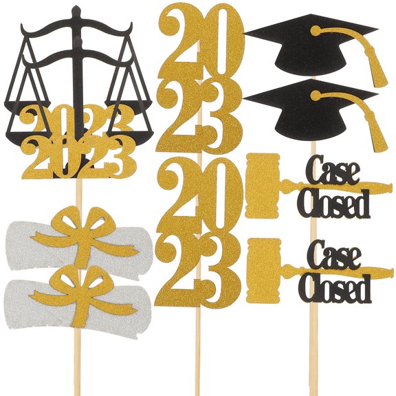 YUYUETIME 1Set Graduation Themed Vase Stick Prop with Premium Paper and Wood for Party Decoration