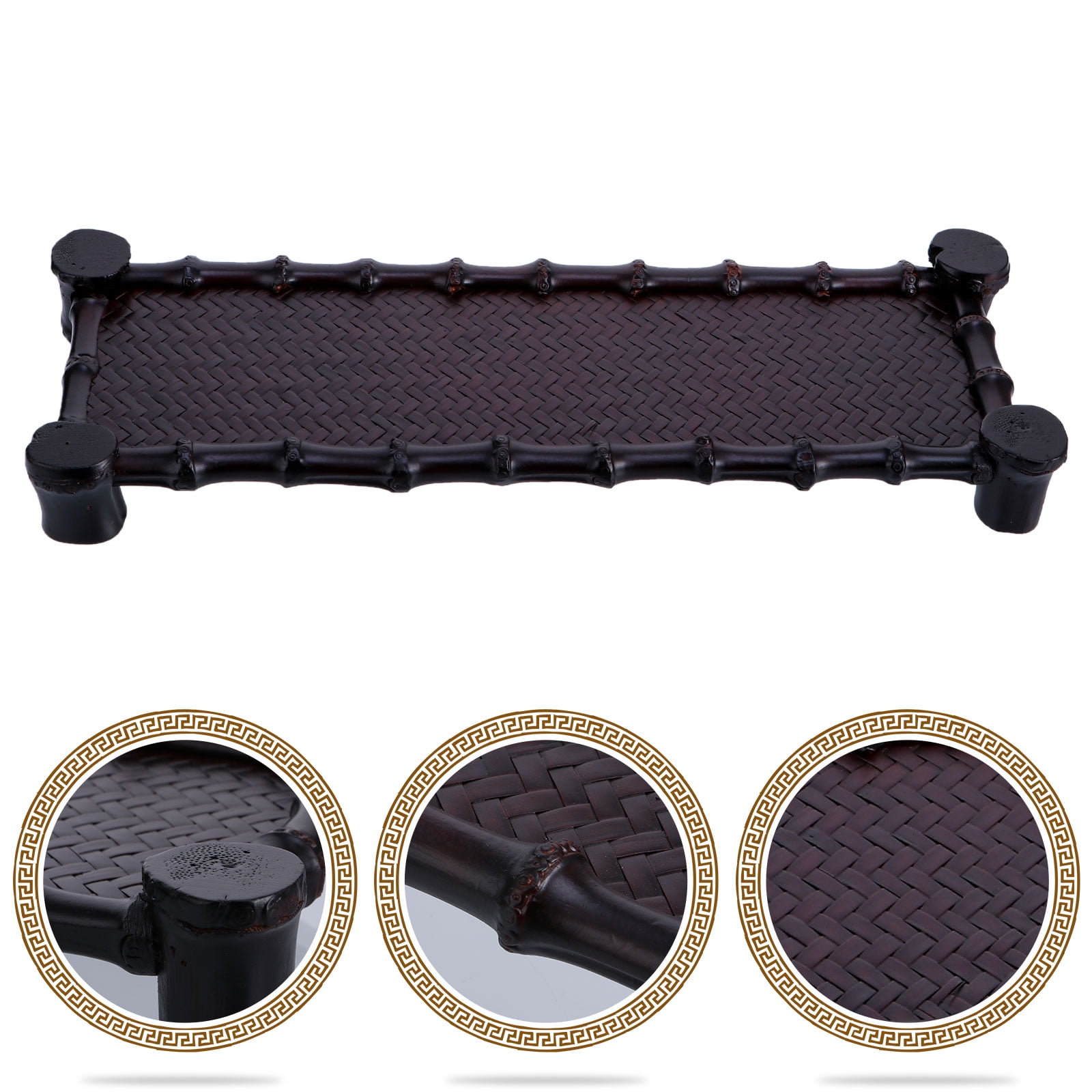 YUYUETIME 1Set Traditional Bamboo Plate Rack for Tea Set Storage Rack ...
