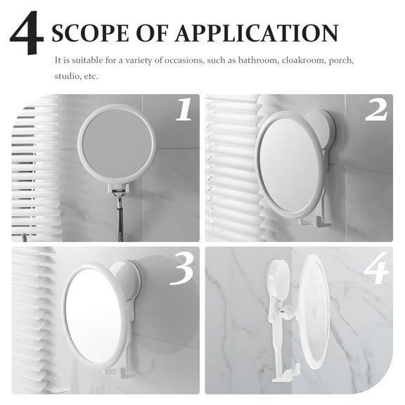 YUYUETIME 1Set Wall Mounted Mirror for Bathroom with Adhesive High Definition ABS Glass