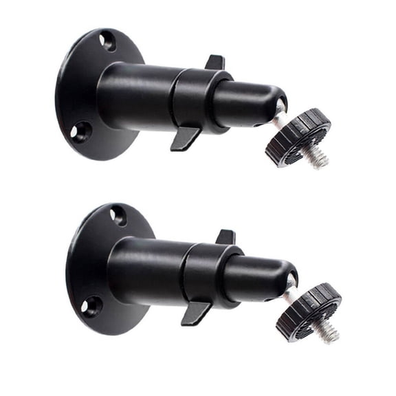 YUYUETIME Adjustable Black Security Camera Wall Mount with 360 Swivel 2 Pack