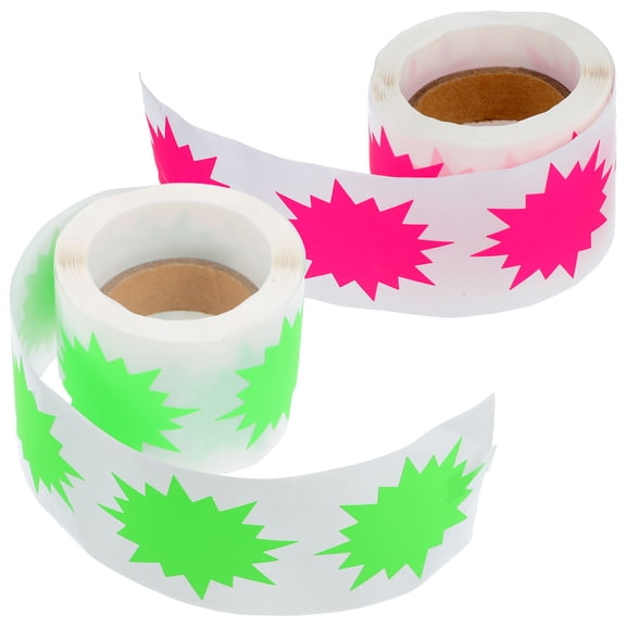 YUYUETIME 2 Rolls Large Fluorescent Self Adhesive Explosion Price Labels