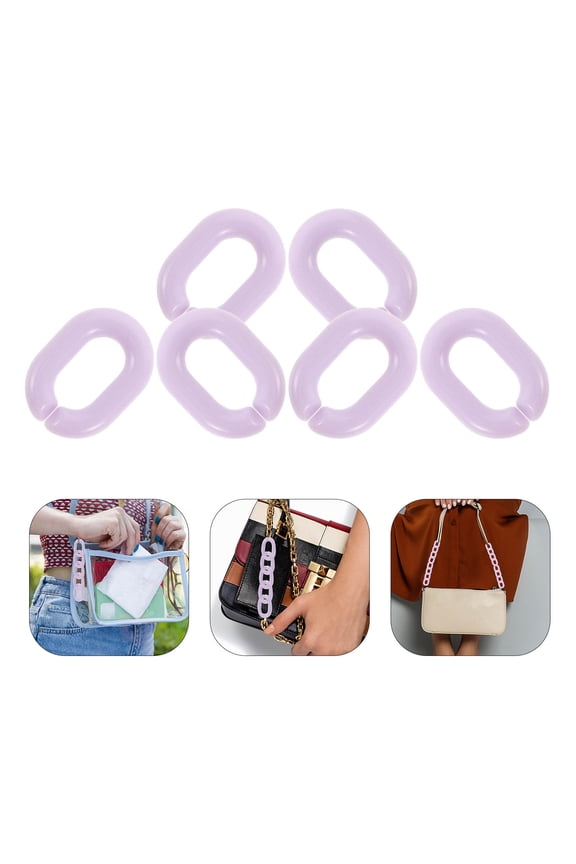 200Pcs Purple Acrylic Chain Links for DIY Keychains and Purse Making Accessories