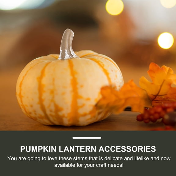 YUYUETIME 24Pcs Plastic Pumpkin Stems Assorted Colors Decorative Pumpkin Making