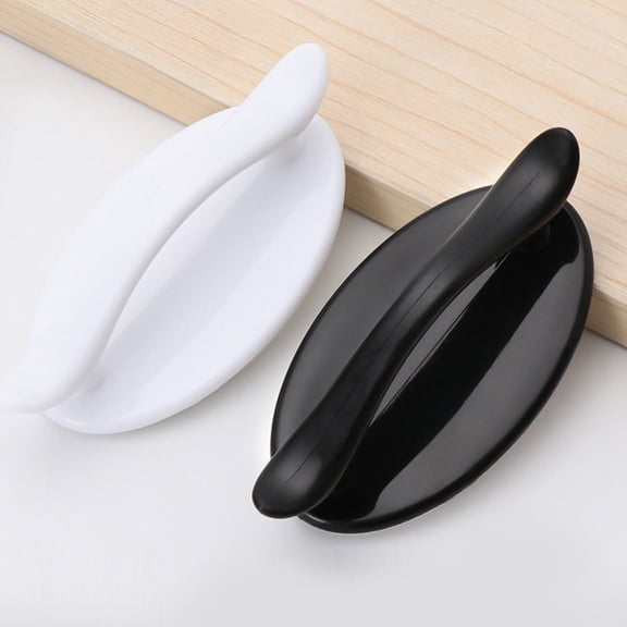 YUYUETIME 2Pcs Plastic Cabinet Pull Black Universal Fit Smooth Surface for Home Use