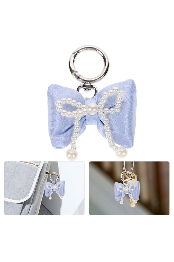 Set of 2 Elegant Sky Bow Keychains for Keys, Zinc Alloy with Soft Cotton Filling Accessories