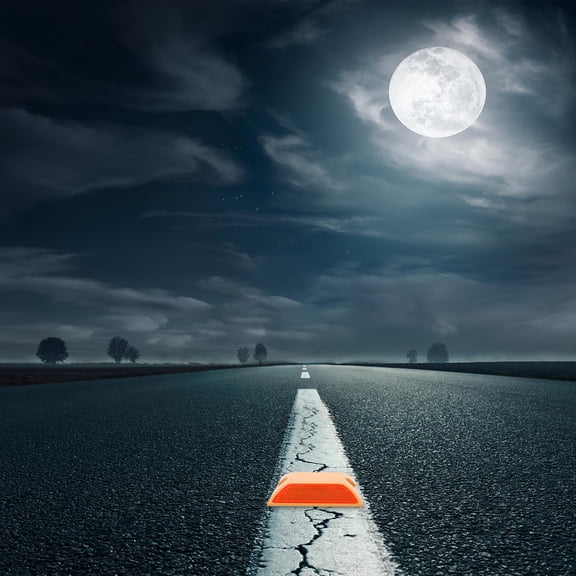 YUYUETIME 2Pcs Yellow Reflective Road Markers Raised Design for Highway Traffic Safety Control