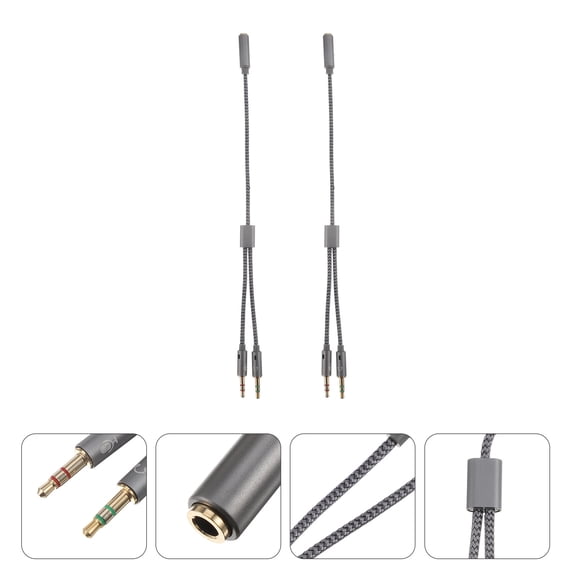 YUYUETIME 2Set Headphone Splitters Grey Color for Multi Device Use Real-time Audio Distribution