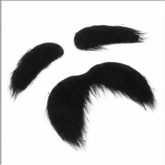 YUYUETIME 3 Pcs Fake Beard Men's Black Fiber Reusable Comfortable To Wear Cosplay Accessories
