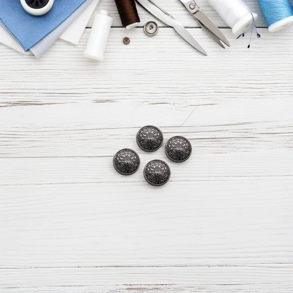 YUYUETIME Hollow Metal Buttons for Jacket Black Sewing Fastener for Decoration