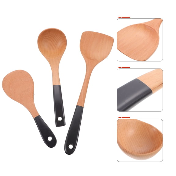 YUYUETIME Kitchen Essentials Wooden Spoon and Shovels Khaki 1 Set