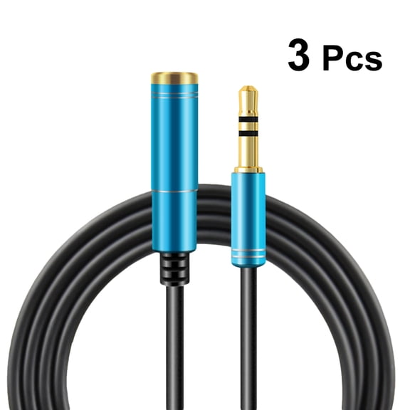 YUYUETIME 3Pcs 2m Black Tpe Computer Audio Cable for Signal Transfer and Sound Transmission