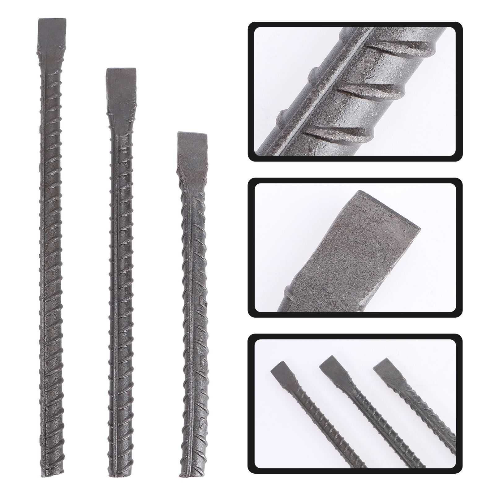YUYUETIME 3Pcs Black High Carbon Steel Flat Head Chisel For Cement Tools Masonry Work 14x0.6in