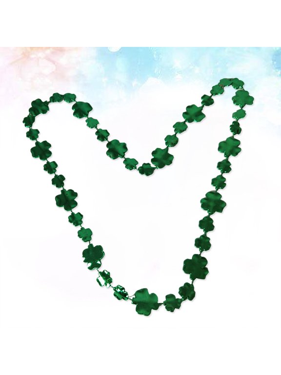 3Pcs Saint Patricks Day Necklace Green Resin Clover for Party Decoration