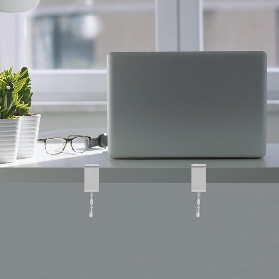 YUYUETIME 4Pcs Silver Iron Clamp Shape Headphone Stand Bag Holder Hook for Desk Mounting Home Use Pc Accessories