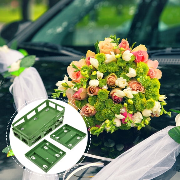 YUYUETIME 4Pcs Suction Cup Flower Tray for Friends Getting Married Flower Arrangement Supplies Green 23x12cm