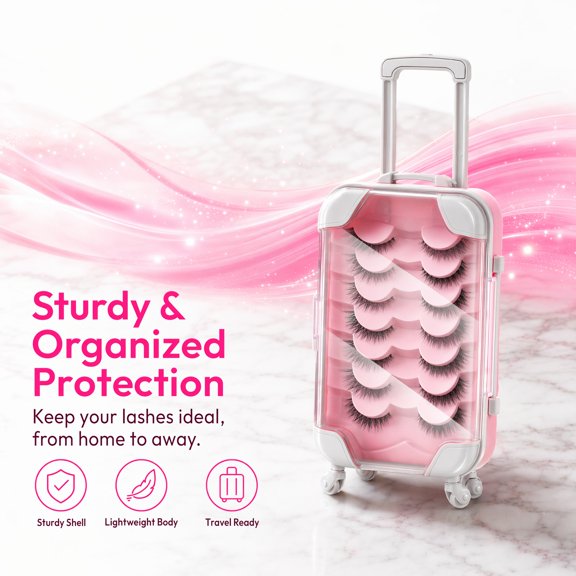 YUYUETIME 4Pcs Travel Makeup Case Pink Hard Shell Cosmetic Storage Suitcase for Portable Use