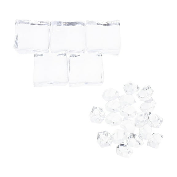 YUYUETIME Decoration Faux Ice Cubes Transparent 1 Set 0.79X0.79X0.79 Inch