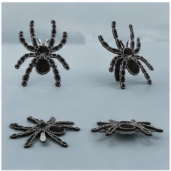 YUYUETIME 5Pcs Black Spider Patch for Sewing DIY Clothes Decor and Accessories