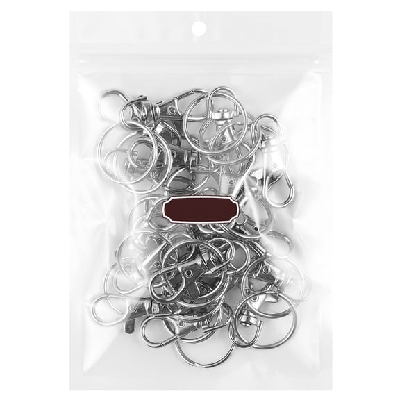 YUYUETIME Lobster Clasp Key Ring Plated Silver Fashion Craft Accessory for Decoration 50Pcs