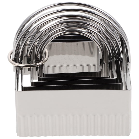 YUYUETIME Stainless Steel Square Cookie Cutter Set with Handle 5 Pieces