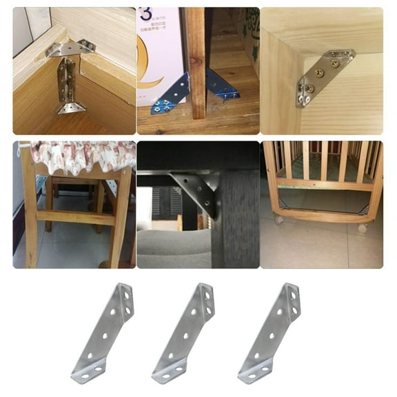 YUYUETIME Metal Angle Brackets Bracket Home Use Stainless Steel 5Pack