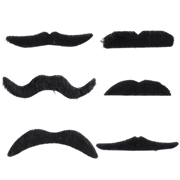 YUYUETIME Realistic Mustache Costume Prop Mustache Black Plush Fiber 6 Pcs for Masquerade Party