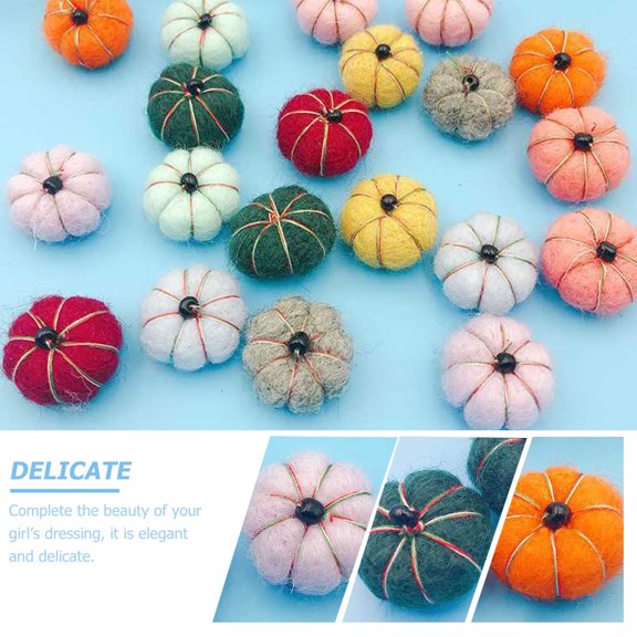 YUYUETIME Felt Pumpkin Hair Clips and Brooches Assorted Colors for DIY Accessories