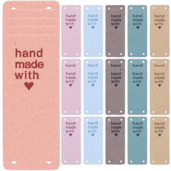 YUYUETIME Clothing Diy Label 30Pcs Assorted Color Rectangle Embossed Handmade Tag For Makers 1.97X0.79In
