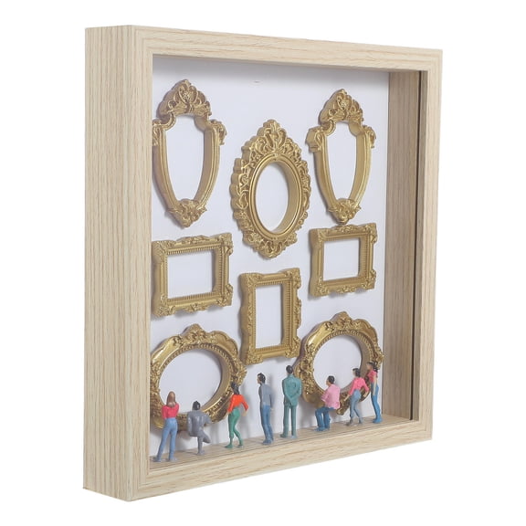 YUYUETIME Distinctive Khaki Museum Shadow Box Frame for Memory Display At Home
