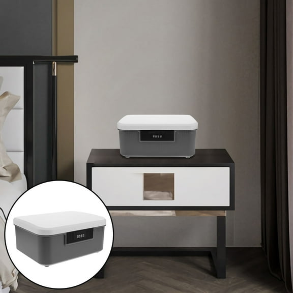 YUYUETIME File Storage Box Lockable Dark Grey Abs 1Pcs 26.00X21.00X10.50CM Secure Locking Privacy Protection