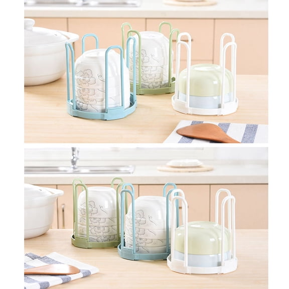 YUYUETIME White Kitchen Bowl Holder for Draining and Space-Saving Storage Organizer