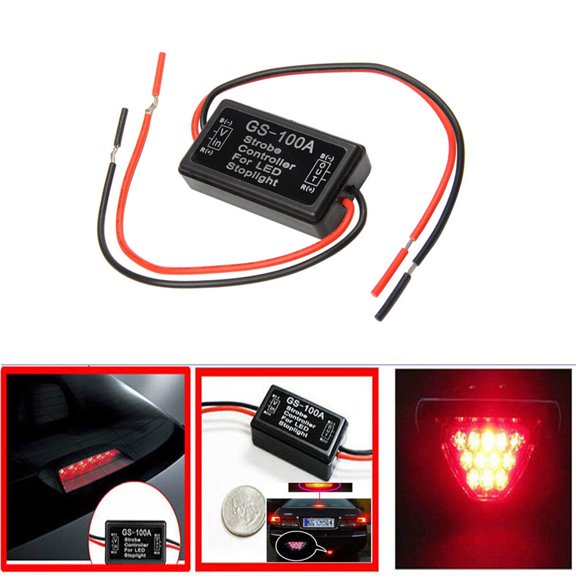YUYUETIME LED Strobe Controller for Car Wide Voltage 12 to16V Easy to Install Black
