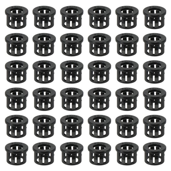 YUYUETIME 100Pcs Nylon Black Cable Snap Grommet Protective Bushing Easy Push Fit Installation