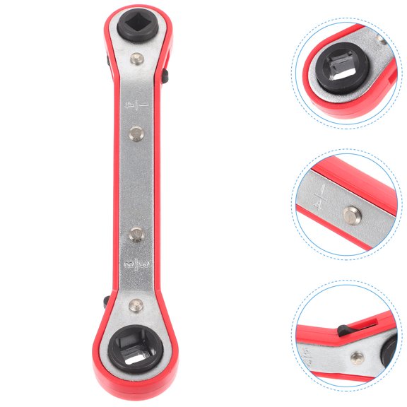 YUYUETIME Reversible Ratcheting Service Wrench for Refrigeration with Double Ended Square Design and Bent Rubber Handle
