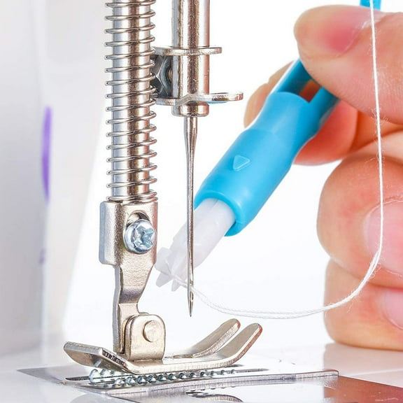 YUYUETIME Sewing Machine Needle Threader for Elderly with Automatic Threading in White Blue