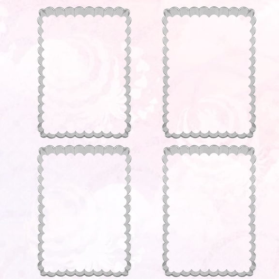 YUYUETIME Stainless Steel Rectangular Cookie Molds with Decorative Pieces