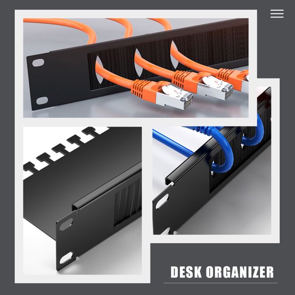 YUYUETIME U Network Cabinet Cable Management Rack Metal Black Cord Organizer