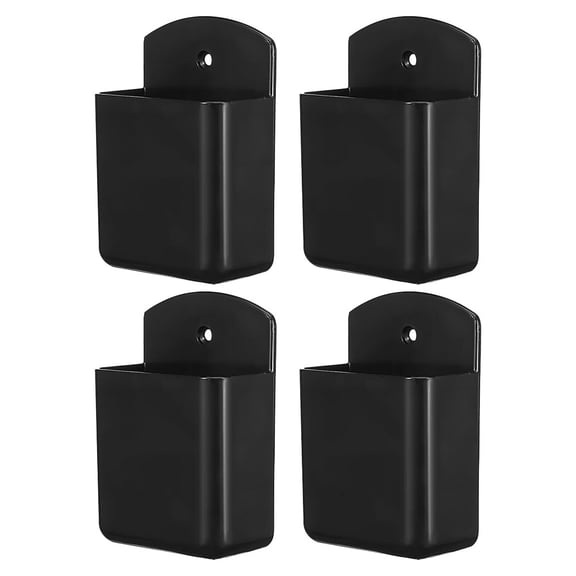 YUYUETIME Wall Mounted Remote Control Holder Black Plastic Storage for Home and Office Spacesaving