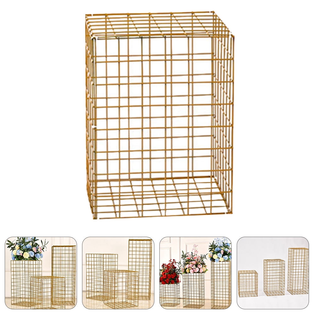 YUYUETIME Wedding Flower Stand Golden Plastic Display Rack Geometric ...