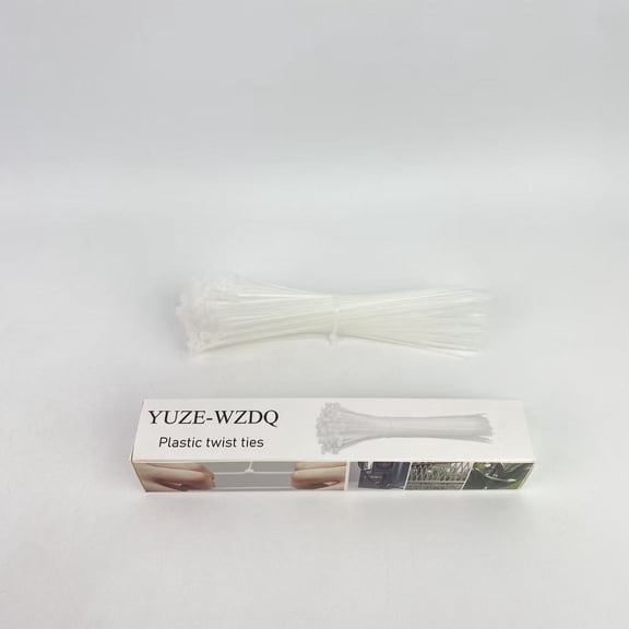 YUZE-WZDQ Plastic twist ties,8 inch White Cable Twist Ties Plastic Twist Ties with Rugged  Reusable Fastening Cable Cord Wire Ties
