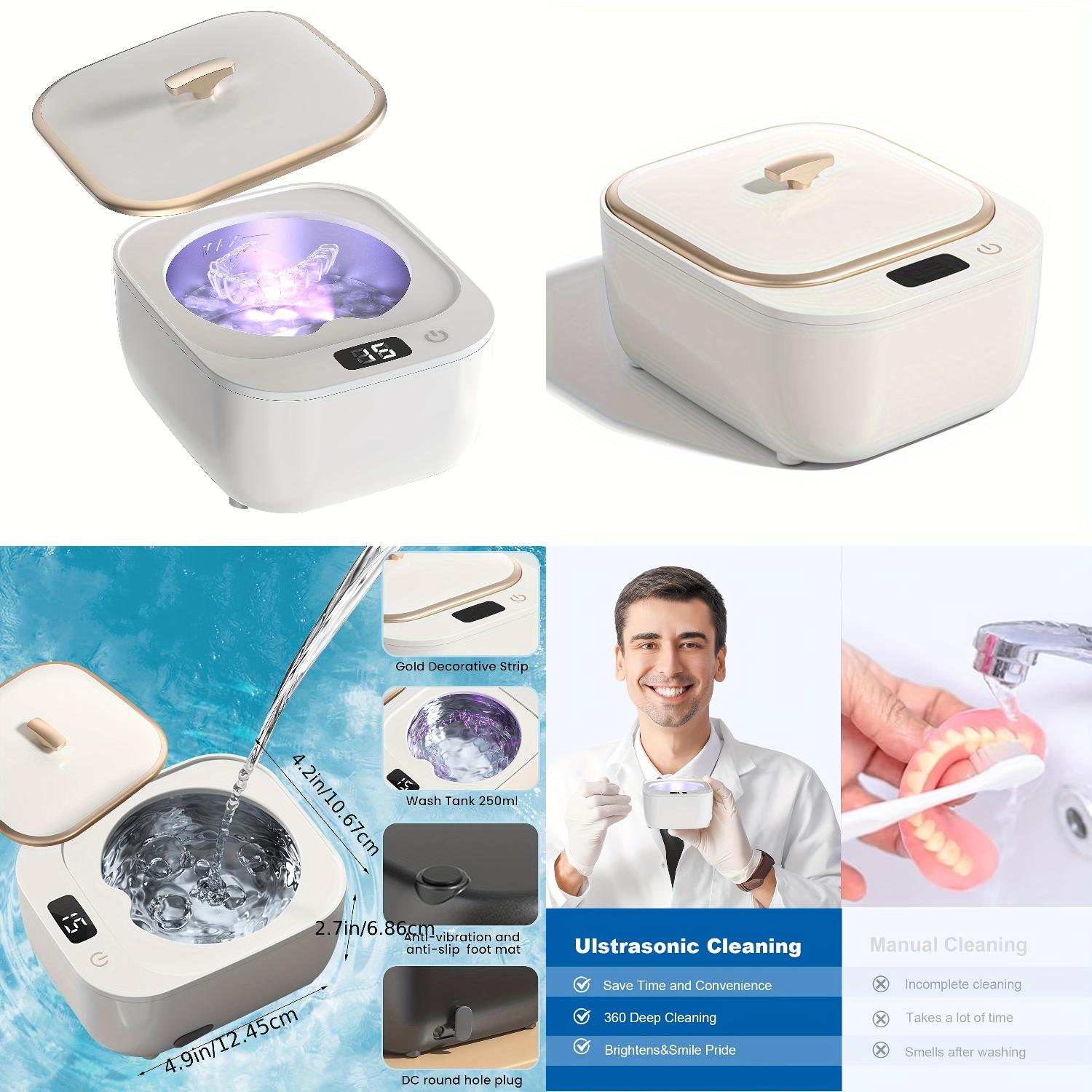 YUZEWANL Powerful 48khz Ultrasonic Retainer Cleaner Quickly and Effectively Clean Your