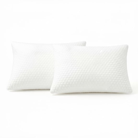 YV Queen Size Latex Pillow (2 Pack) Shredded Natural Latex Cooling Bed Pillows for Side & Back Sleepers, Medium Firm Support, Breathable Hypoallergenic Queen Pillows 25.6 x 17.7