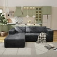 thumbnail image 1 of YVDNHP Modular Cloud Sofa - No Assembly Required, 94" Oversized L-Shaped Sectional with Chaise, Flannel Fabric Deep Seating Couch for Living Room, 1 of 9