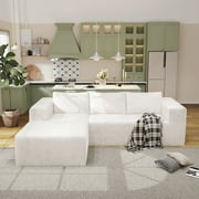 YVDNHP Modular Cloud Sofa - No Assembly Required, 94 Oversized L-Shaped Sectional with Chaise, Flannel Fabric Deep Seating Couch for Living Room