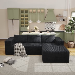 YVDNHP Modular Cloud Sofa, 94" L-Shaped Sectional Sofa - No Assembly Required, Flannel Fabric Deep Seating Couch for Living Room