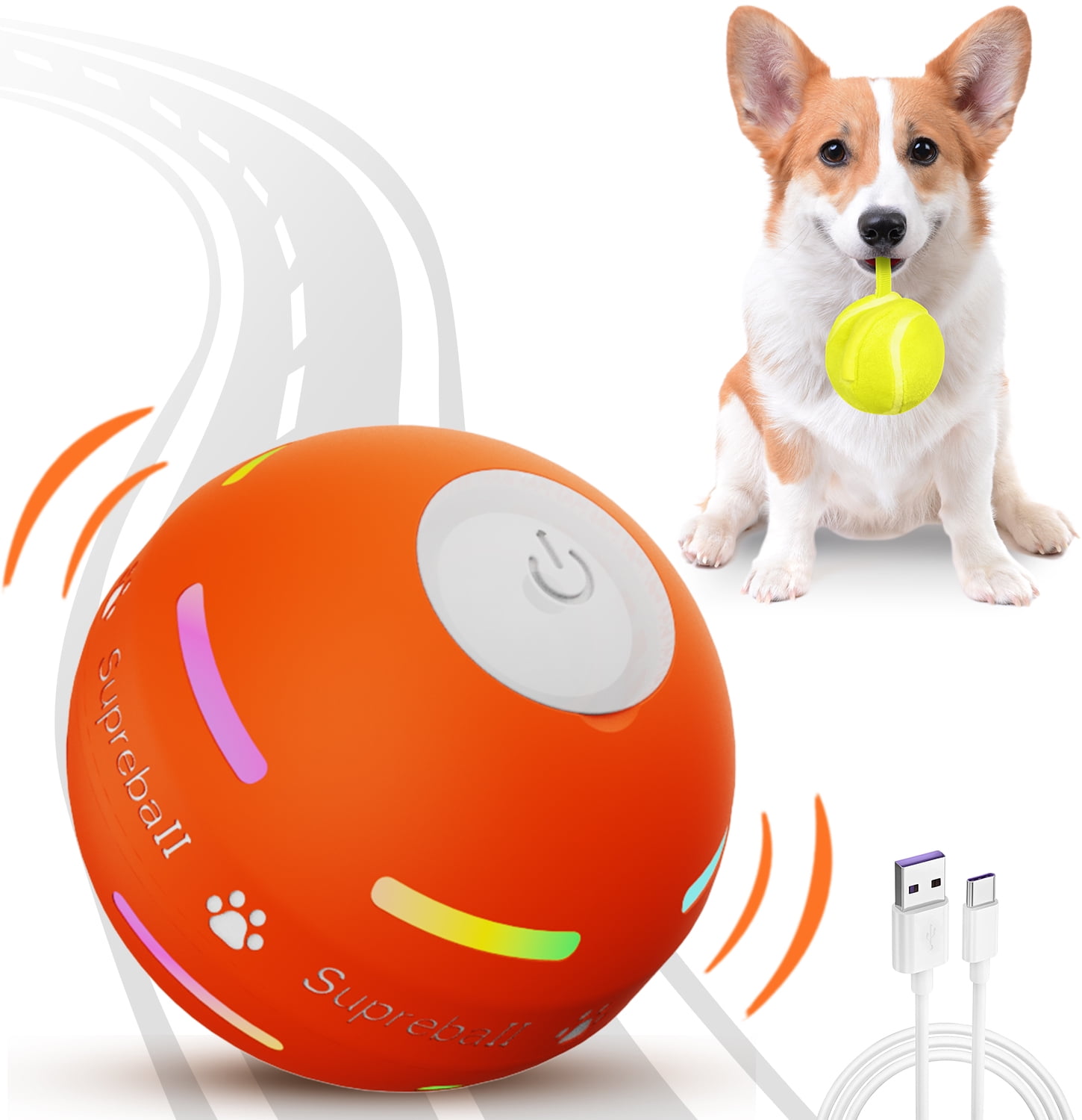 Smart Dog Toys Automatic Rolling Ball Electric Dog Toys Interactive For Dogs  Training Self-moving Puppy Toys Pet Accessories