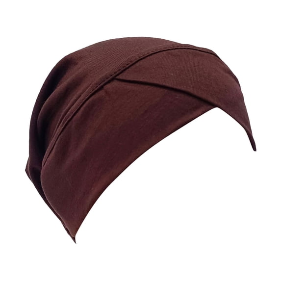 YVNAURA Adjustable Hijab Undercap for Women Muslim Inner Scarf Cap Cotton Modal Head Wrap with Tie Back Soft Breathable Non Slip Under Hijab Hat, Coffee,One Size