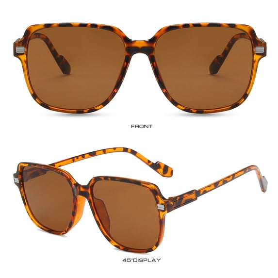 YVNAURA Big Frame Protective Sunglasses for Men Women Under $5 Vintage Square Unisex Eyewear with UV400 Oversized Retro Shades for Outdoor Driving Beach Travel Daily Wear